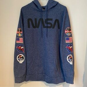 NASA Buzz Aldrin Foundation XL Blue Graphic Pullover Hoodie